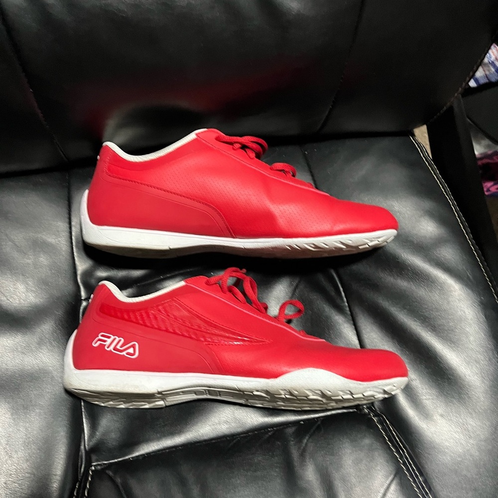Fila Red and White Athletic Shoes